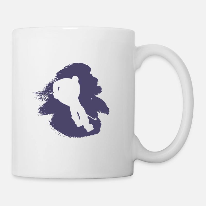 Rondelle de hockey sur glace Puck - Mug blanc - blanc