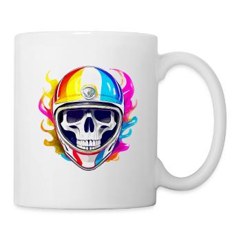 Skull Biker - Mug blanc - blanc - Droite