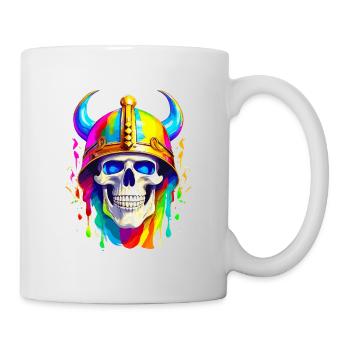 Wikingerschädel Farbe - Tasse - Weiß - Rechts