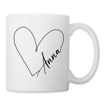 Anna Name Herzlinie - Tasse - Weiß - Rechts
