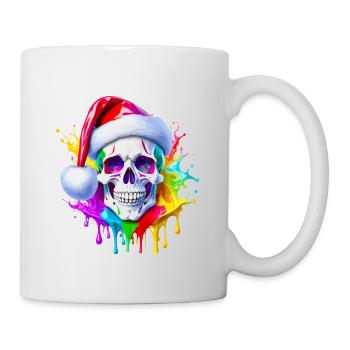 Totenkopf Weihnachtsfarbe - Tasse - Weiß - Rechts