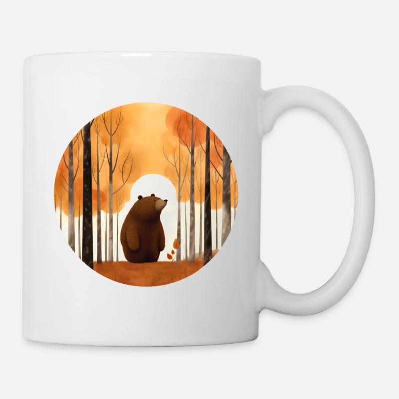 Bär im Herbstwald - Tasse - Weiß