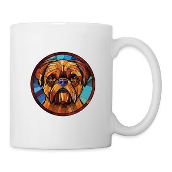 Griffon Bruxellois race de chien aquarelle colorée - Mug blanc - blanc - Droite