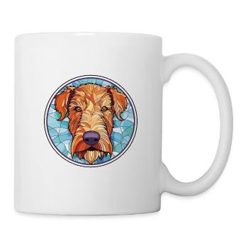 Irish Terrier Dog Breed Watercolor Illustration - Mug - white - Right