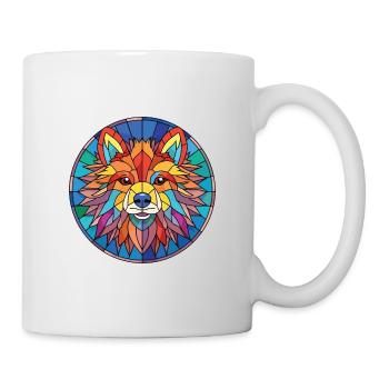Indischer Spitz Hunderasse Aquarell Illustration - Tasse - Weiß - Rechts