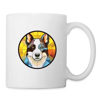 Karelian Bear Dog Breed Watercolor Illustration - Mug - white - Right
