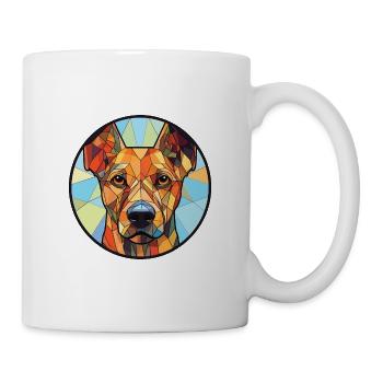 Jagdterrierl Hunderasse Aquarell Illustration - Tasse - Weiß - Rechts