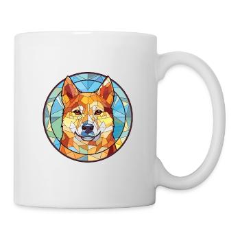 Jindo Dog Breed Colorful Watercolor Illustration - Mug - white - Right