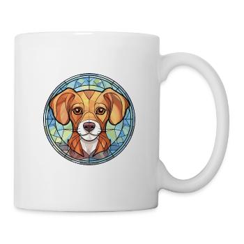 Kromfohrlander Hunderasse Aquarell Illustration - Tasse - Weiß - Rechts