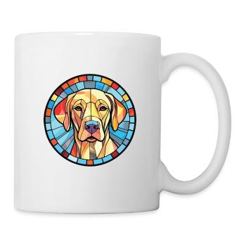 Labrador Hunderasse Aquarell Glas Illustration - Tasse - Weiß - Rechts
