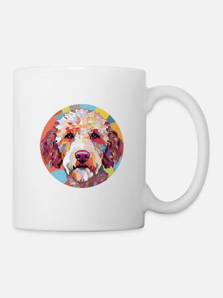 Lagotto Romagnolo Hunderasse buntes Aquarell - Tasse - Weiß