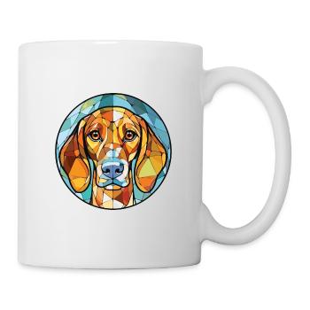 Leopard Hound Dog Breed Watercolor Illustration - Mug - white - Right