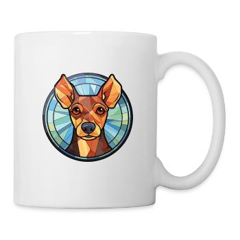 Manchester Terrier chien race aquarelle colorée - Mug blanc - blanc - Droite