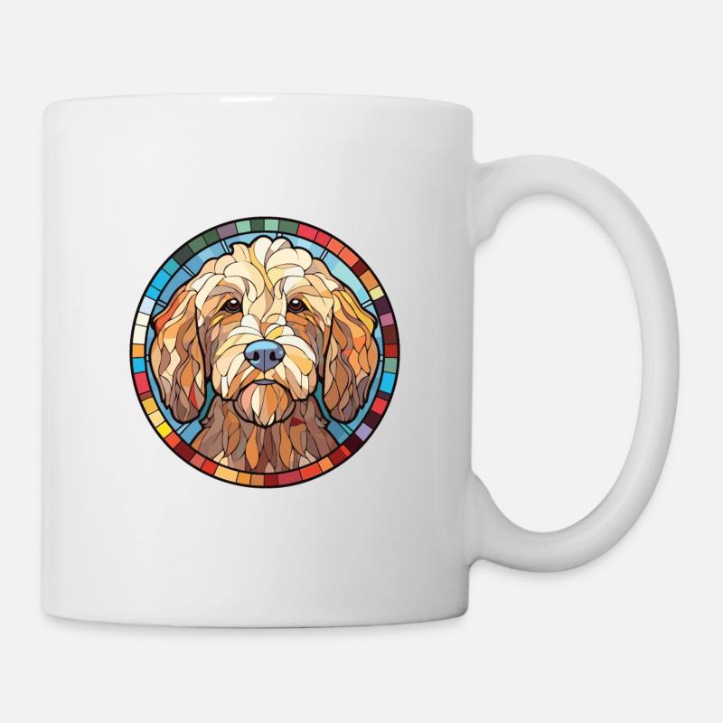 Labradoodle Hunderasse Aquarell Illustration - Tasse - Weiß