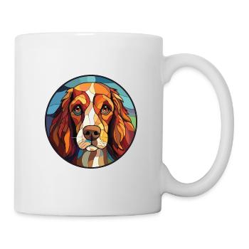 Norfolk Spaniel Hunderasse Aquarell Illustration - Tasse - Weiß - Rechts