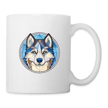 Siberian Husky Hunderasse Aquarell Illustration - Tasse - Weiß - Rechts