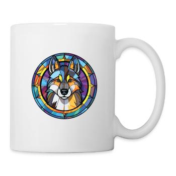 Siberian Husky Hunderasse Aquarell Illustration - Tasse - Weiß - Rechts