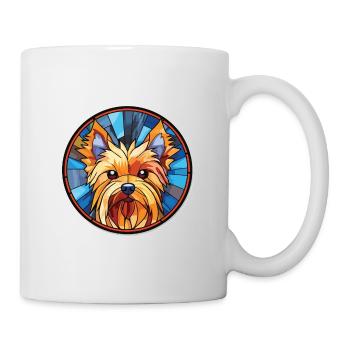 Silky Terrier Hunderasse Aquarell Illustration - Tasse - Weiß - Rechts