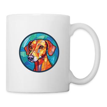 Sloughi Hunderasse bunte Aquarell-Illustration - Tasse - Weiß - Rechts