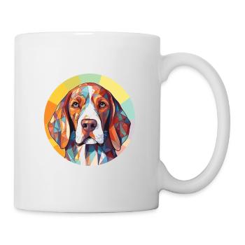 Vieux danois Pointer chien race aquarelle colorée - Mug blanc - blanc - Droite