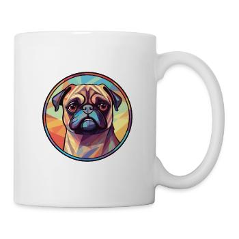 Carlin chien race aquarelle colorée Illustration - Mug blanc - blanc - Droite