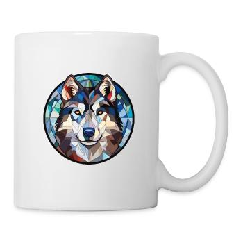 Siberian Husky Hunderasse Aquarell Illustration - Tasse - Weiß - Rechts