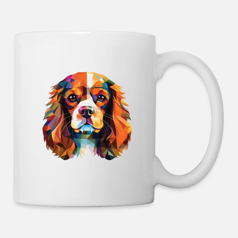 Cavalier King Charles Spaniel Hunderasse Aquarell - Tasse - Weiß