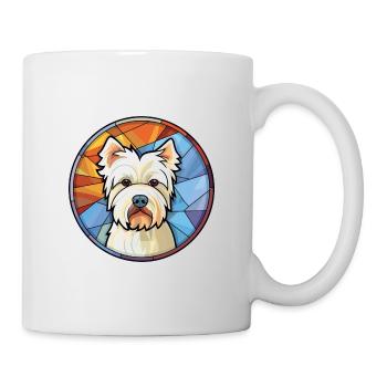 Westie chien race coloré aquarelle illustration - Mug blanc - blanc - Droite
