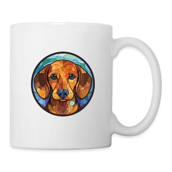 Westfälische Dachsbracke Hunderasse Aquarellglas - Tasse - Weiß - Rechts