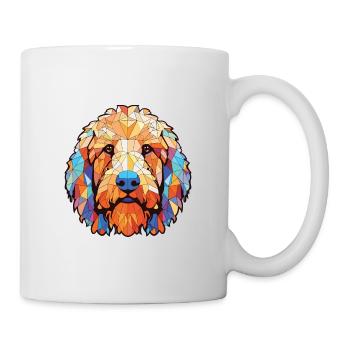 Labradoodle Dog Breed Watercolor Illustration - Mug - white - Right