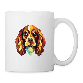 Spaniel-Hunderasse Bunte Aquarell-Illustration - Tasse - Weiß - Rechts
