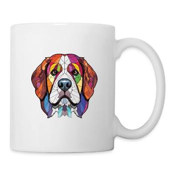 St Bernard chien race aquarelle verre Illustration - Mug blanc - blanc - Droite