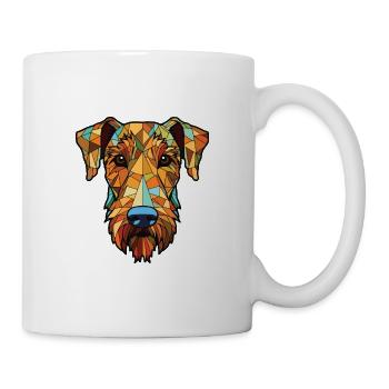 Irish Terrier Dog Breed Watercolor Illustration - Mug - white - Right