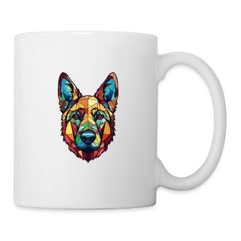 German Shepherd Dog Breed Watercolor Illustration - Mug - white - Right