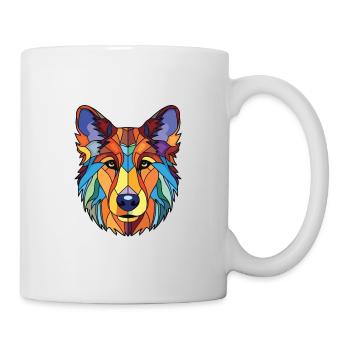 Collie Shepherd Dog Breed Watercolor Illustration - Mug - white - Right