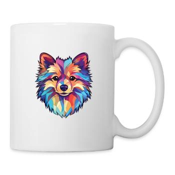 Pomeranian German Spitz Dog Breed Watercolor Glass - Mug - white - Right