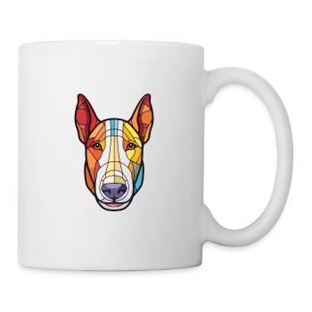 Bull Terrier Dog Breed Watercolor Illustration - Mug - white - Right