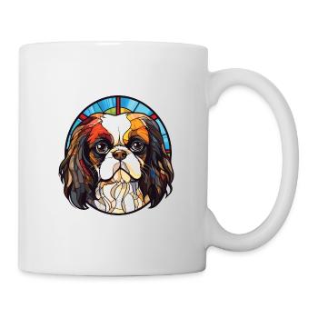 Illustration à l’aquarelle de race de chien menton japonais - Mug blanc - blanc - Droite