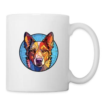Koolie chien australien race aquarelle colorée - Mug blanc - blanc - Droite