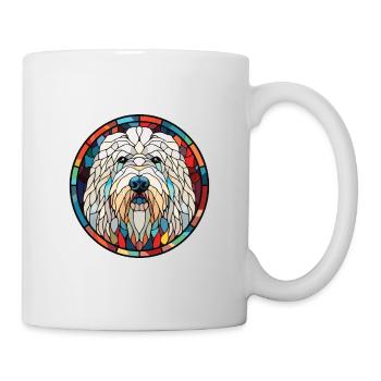 Illustration sur verre aquarelle de race de chien Komondor - Mug blanc - blanc - Droite
