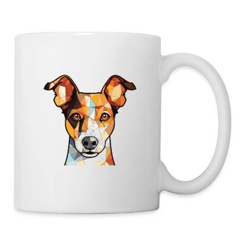 Miniature Fox Terrier chien race aquarelle verre - Mug blanc - blanc - Droite