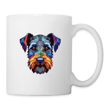 Schnauzer miniature chien race aquarelle colorée - Mug blanc - blanc - Droite