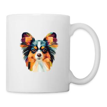 Papillon Continental Toy Spaniel chien aquarelle - Mug blanc - blanc - Droite