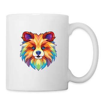 Pomeranian Spitz Hunderasse Aquarell Illustration - Tasse - Weiß - Rechts