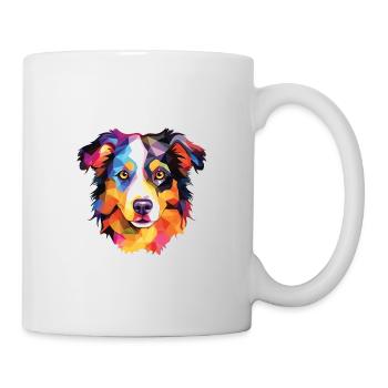 Miniature American Shepherd Dog Breed Watercolor - Mug - white - Right