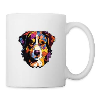 Nordamerikanischer Schäferhund Rasse Aquarellglas - Tasse - Weiß - Rechts