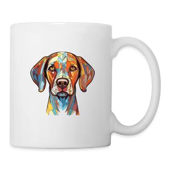 Pointer Dog Breed Colorful Watercolor Illustration - Mug - white - Right