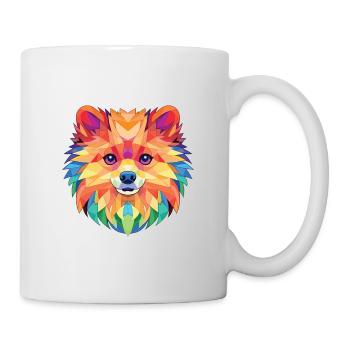 Pommersche Hunderasse Aquarell Glas Illustration - Tasse - Weiß - Rechts