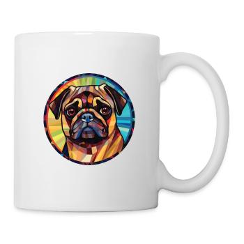 Carlin chien race aquarelle colorée Illustration - Mug blanc - blanc - Droite
