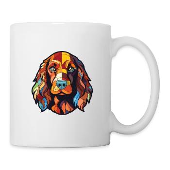 Pont Audemer Épagneul chien race aquarelle colorée - Mug blanc - blanc - Droite